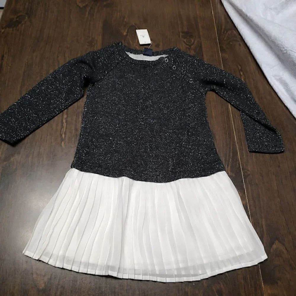 New Baby Gap Black White Sparkly Dress Size Girl's 4